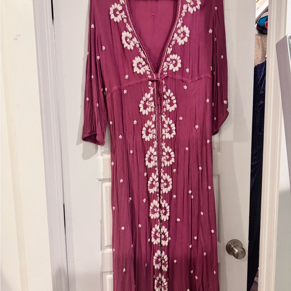 Free People Embroidered Fable Midi Dress
